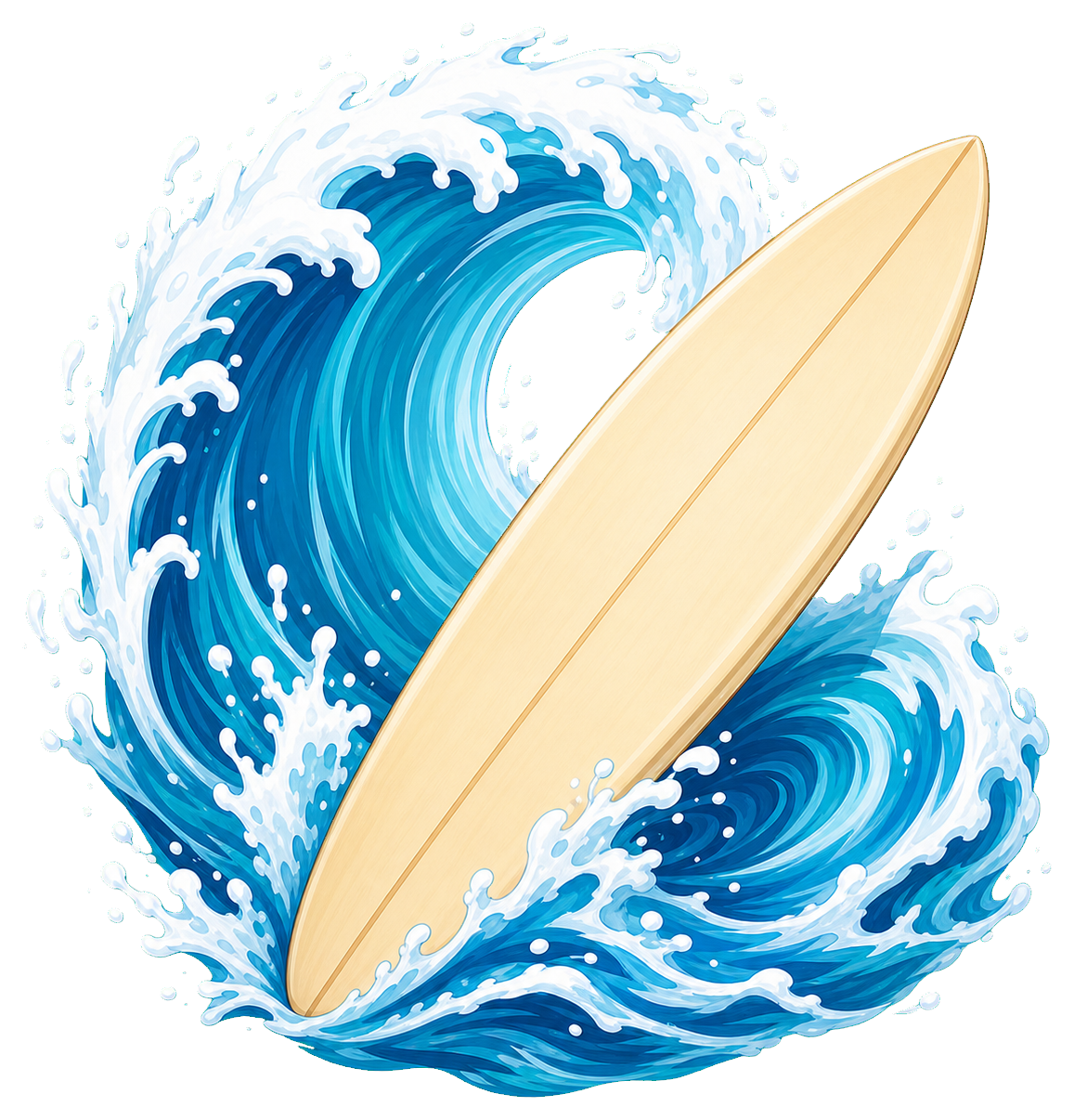 Preview for Surfboard Wave Sticker Graphic