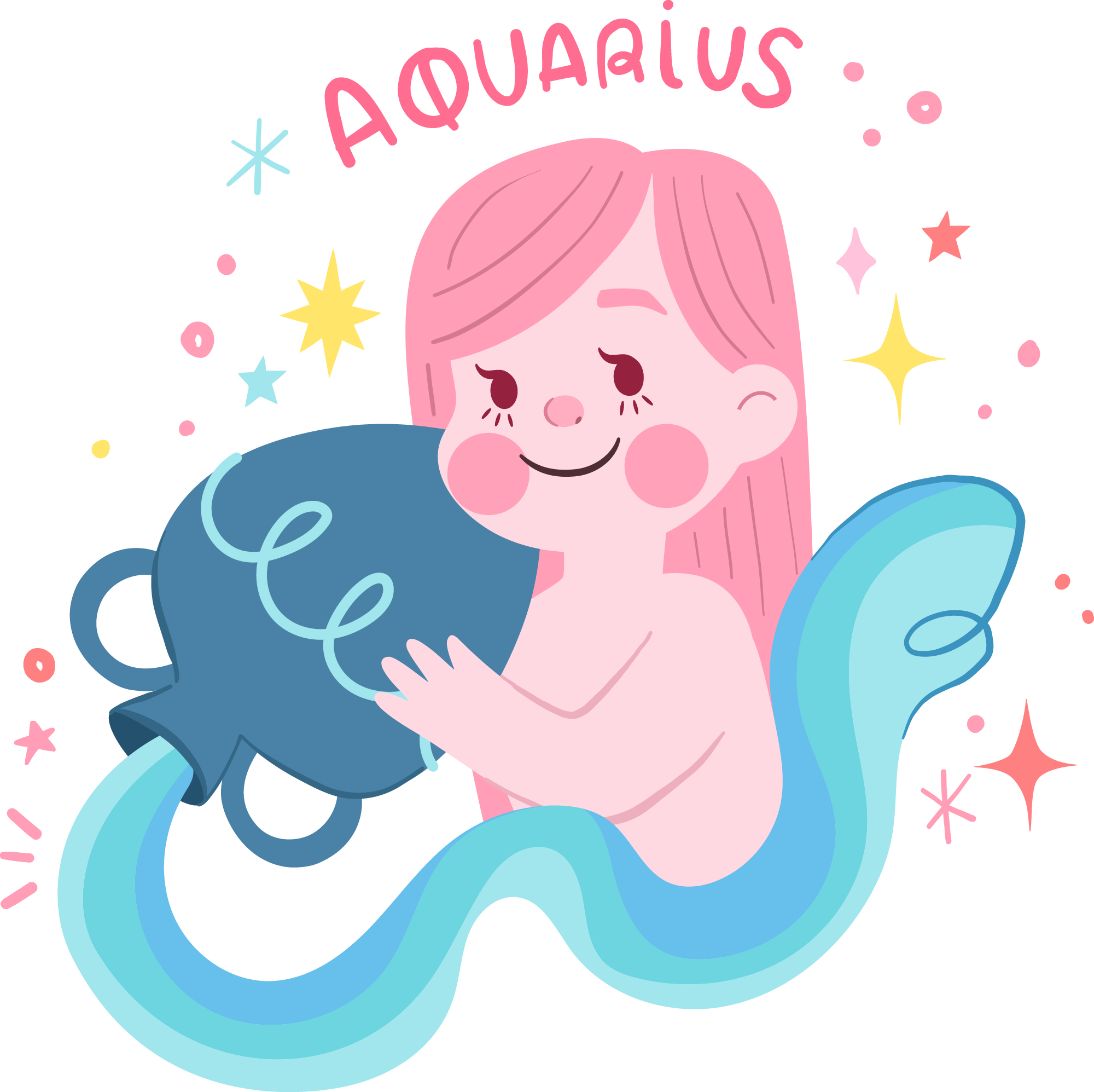 Preview for Aquarius-zodiac-mermaid-illustration-sticker-b258c