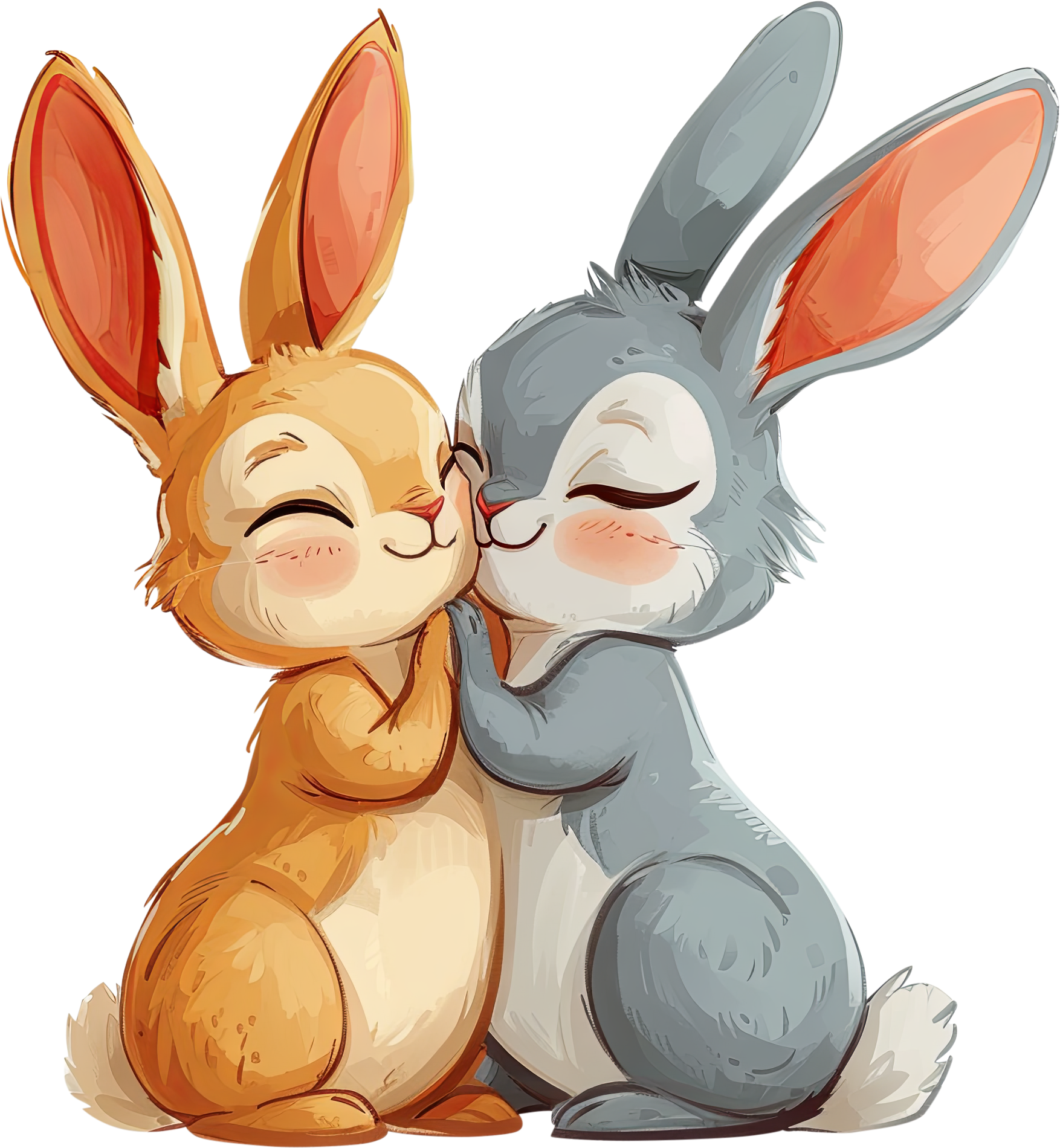 Preview for Cute-rabbit-embrace-illustration-love-characters-sticker-ec738
