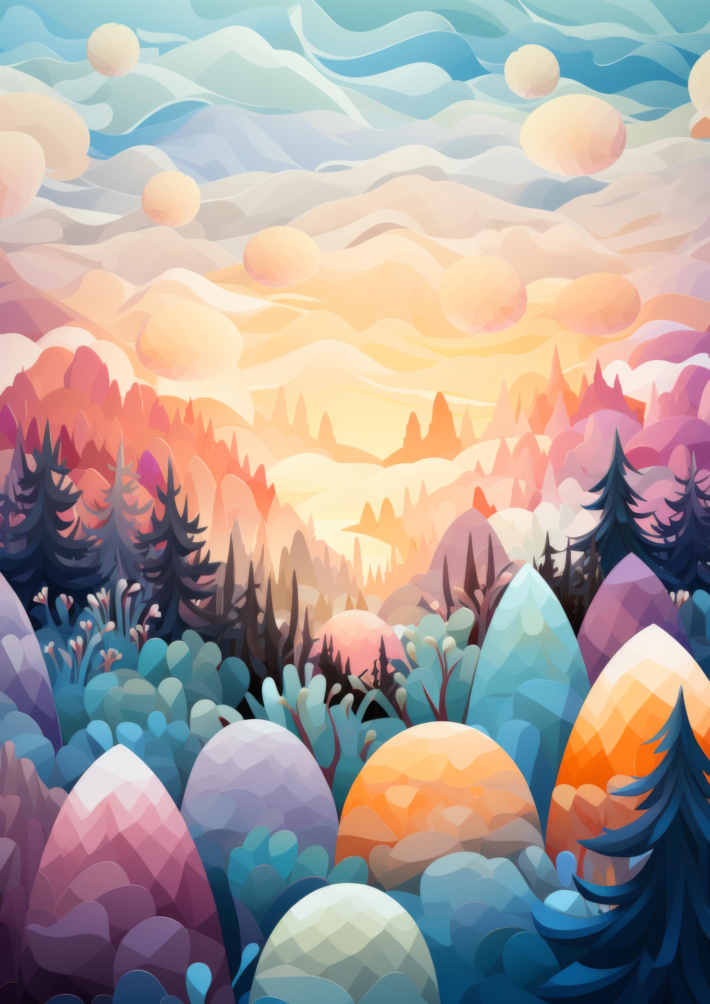 Preview for Low-poly-landscape-art-easter-background-3de73