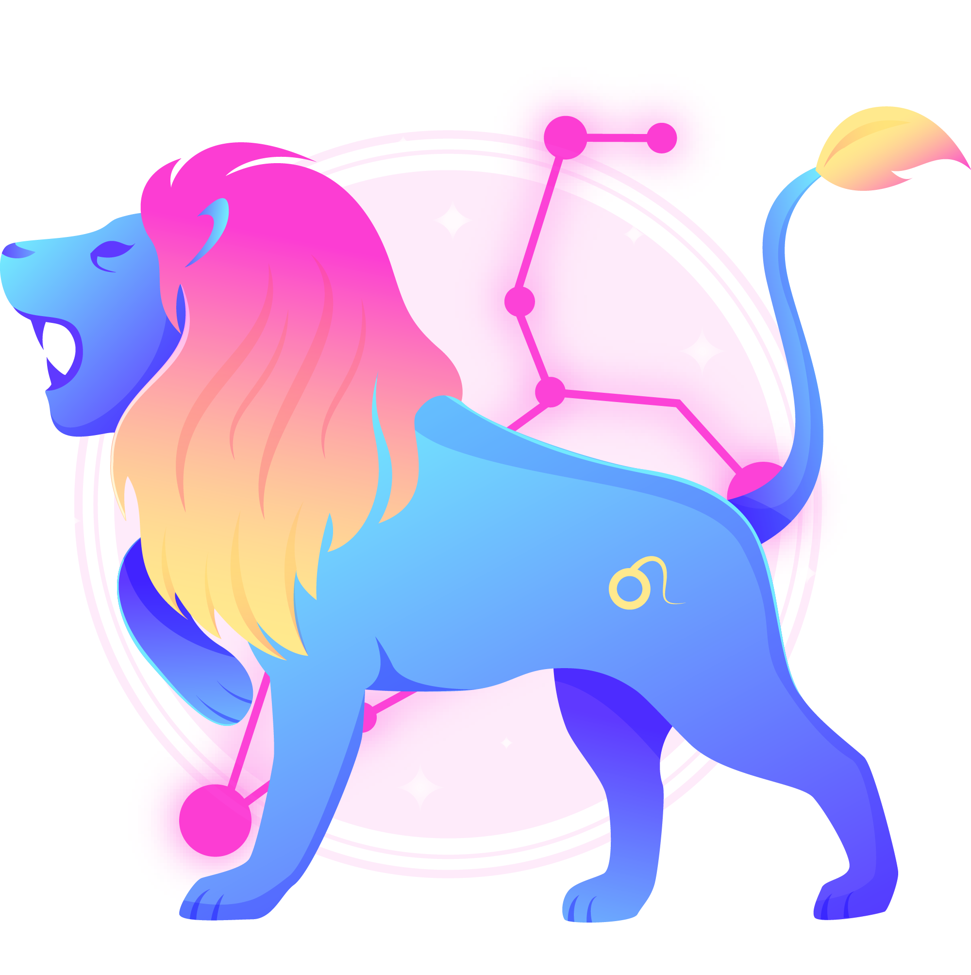 Preview for Vibrant-lion-illustration-template-zodiac-sticker-ac380