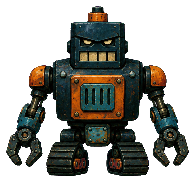 Preview for Gouache Factory Bot Evil Robot Sticker