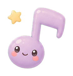 Cute purple bunny backpack sticker with a smiling face and small star