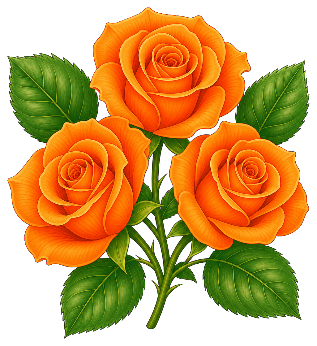 Preview for Orange Rose Cluster Sticker