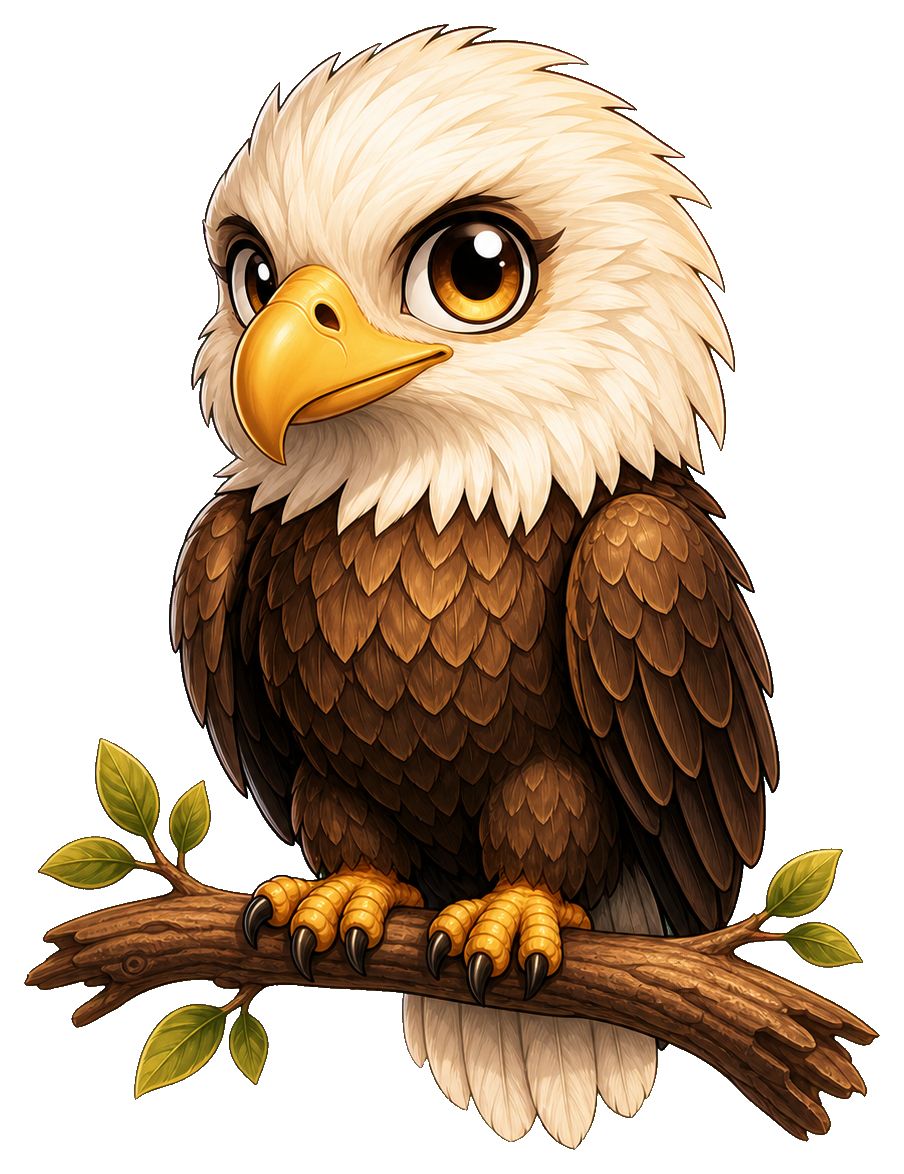 Preview for Chibi Eagle Sticker Graphic For Designs