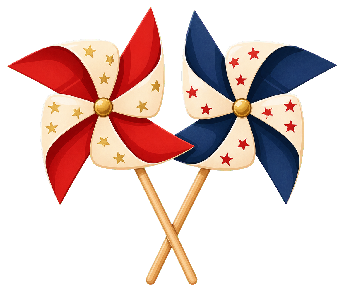 Preview for 4th Of July Celebration Pinwheel Pair Sticker