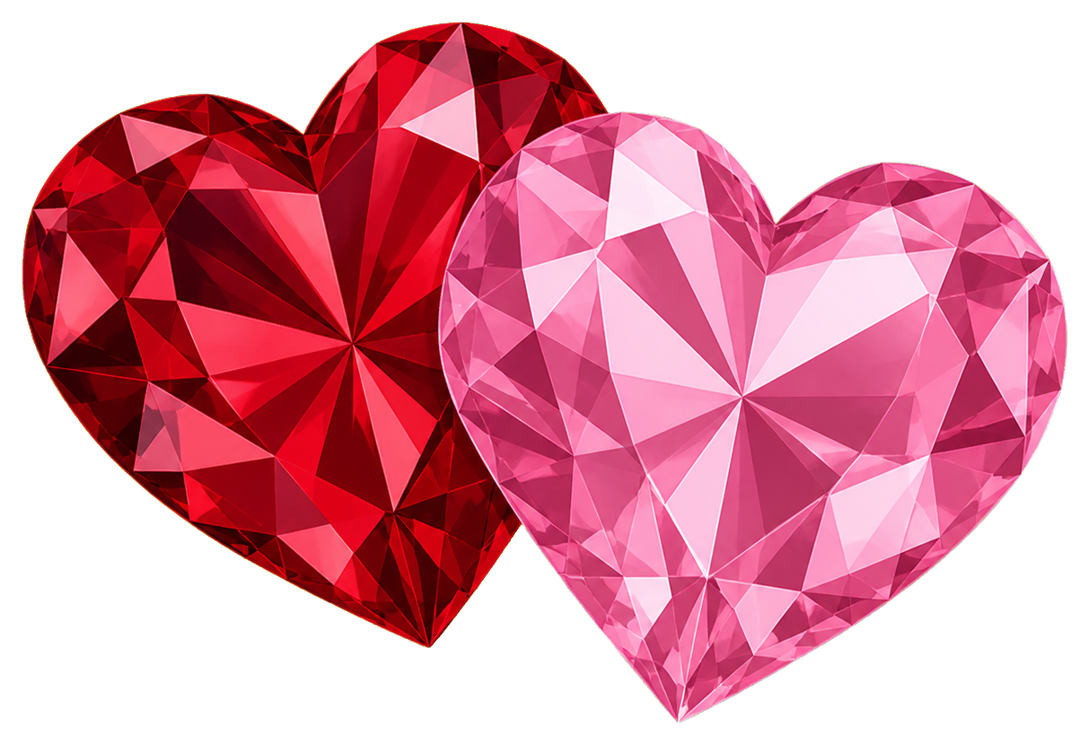 Preview for Gem Heart Pair Sticker For Romantic Designs