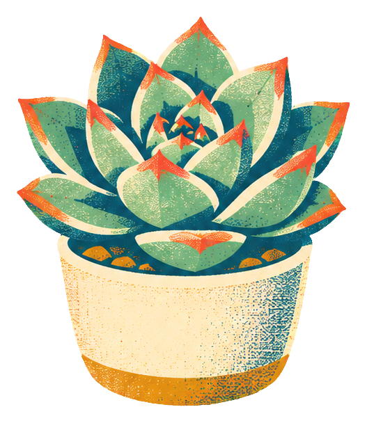 Preview for Risograph Houseplants Echeveria
