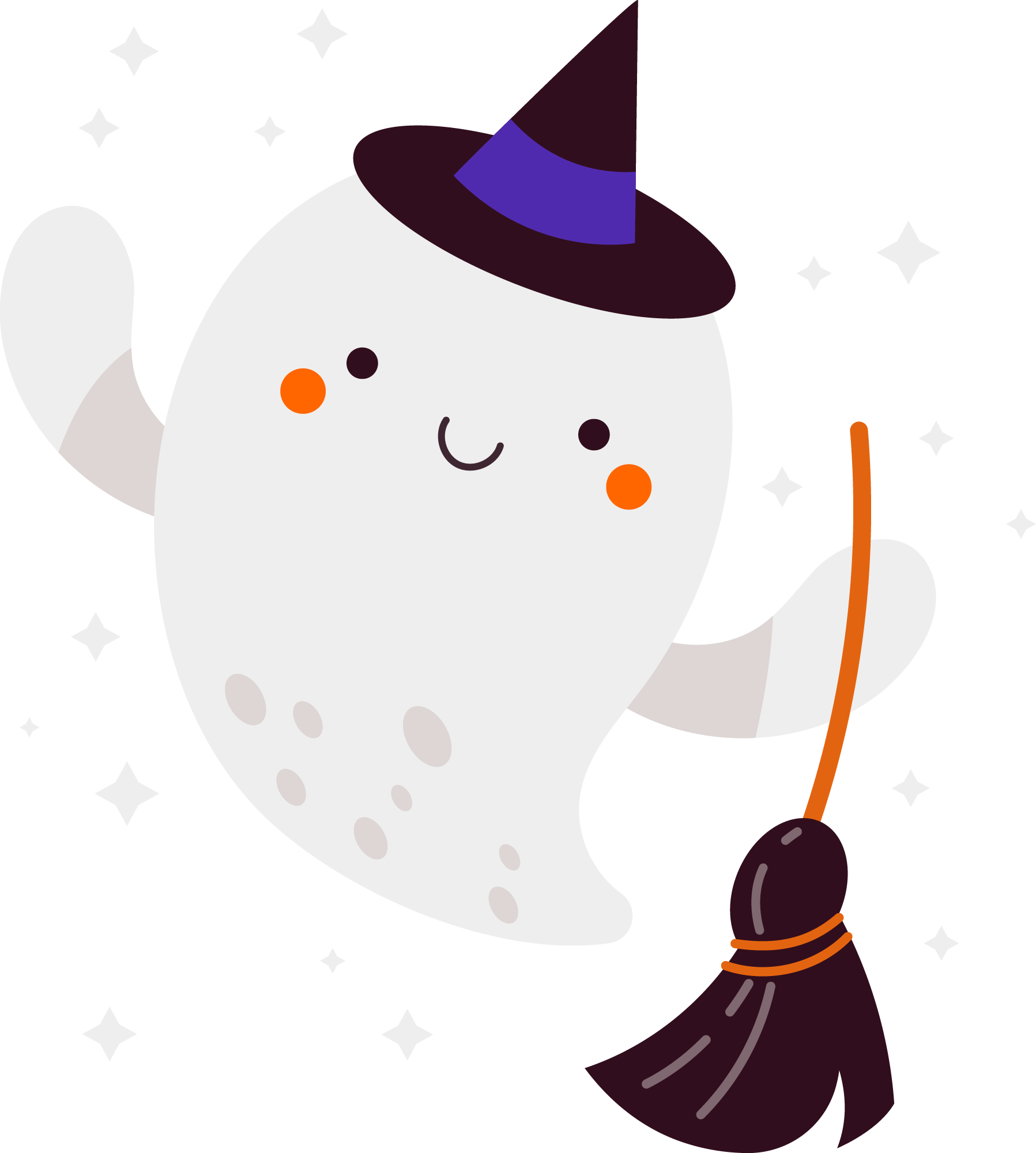 Preview for Friendly-ghost-flying-broomstick-ghosts-sticker-60757