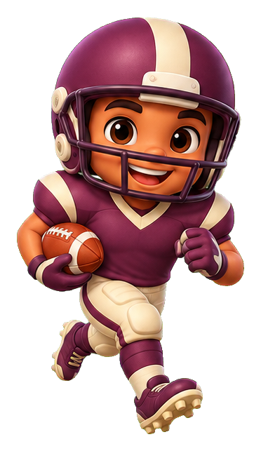 Preview for Plum Uniform Running Back Football Sticker