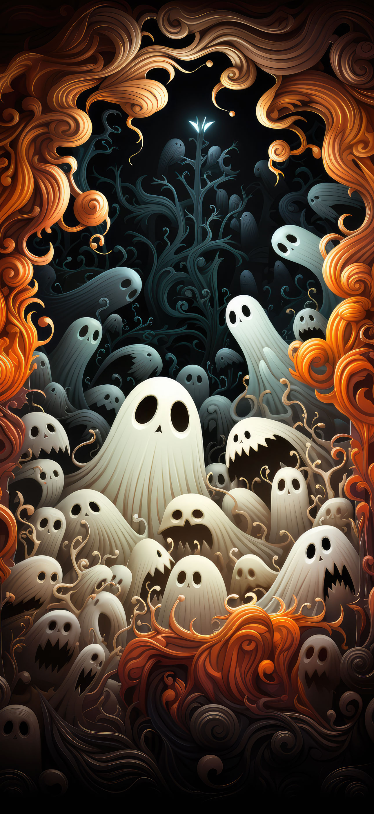 Preview for Halloween-ghosts-illustration-halloween-phone-background-06349