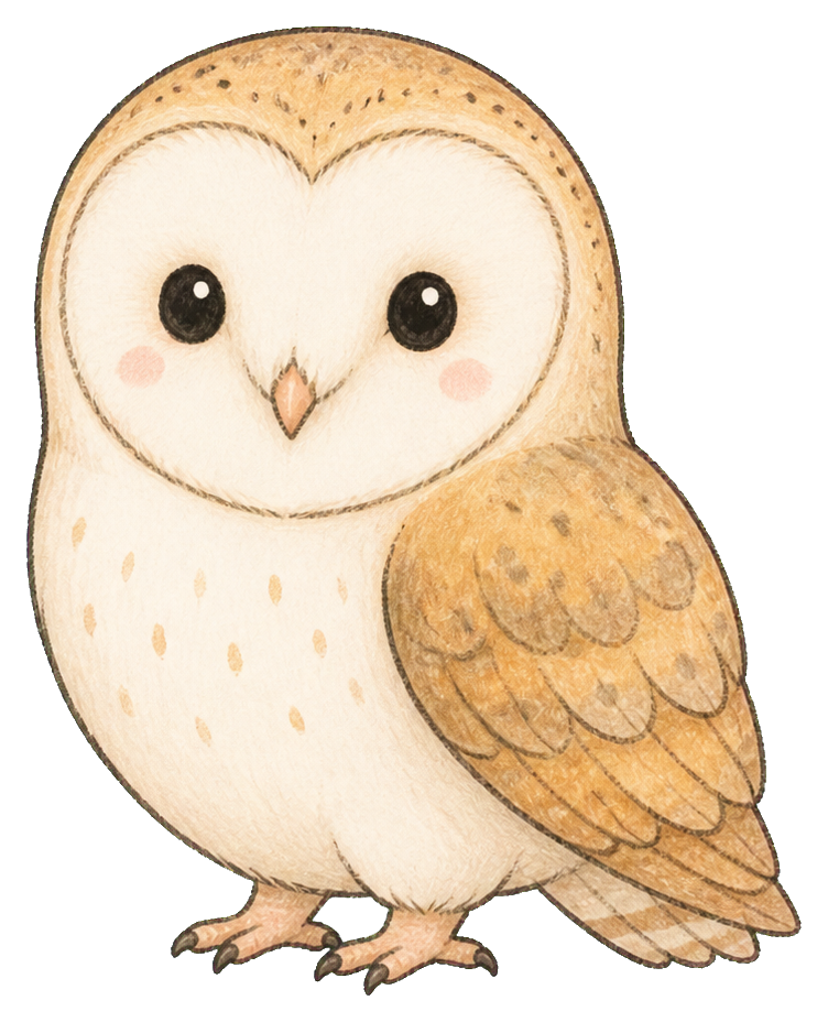 Preview for Barn Owl Kawaii Sticker Graphic