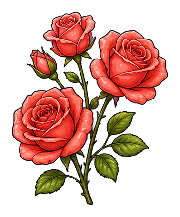 Preview for Coral Rose Spray Sticker