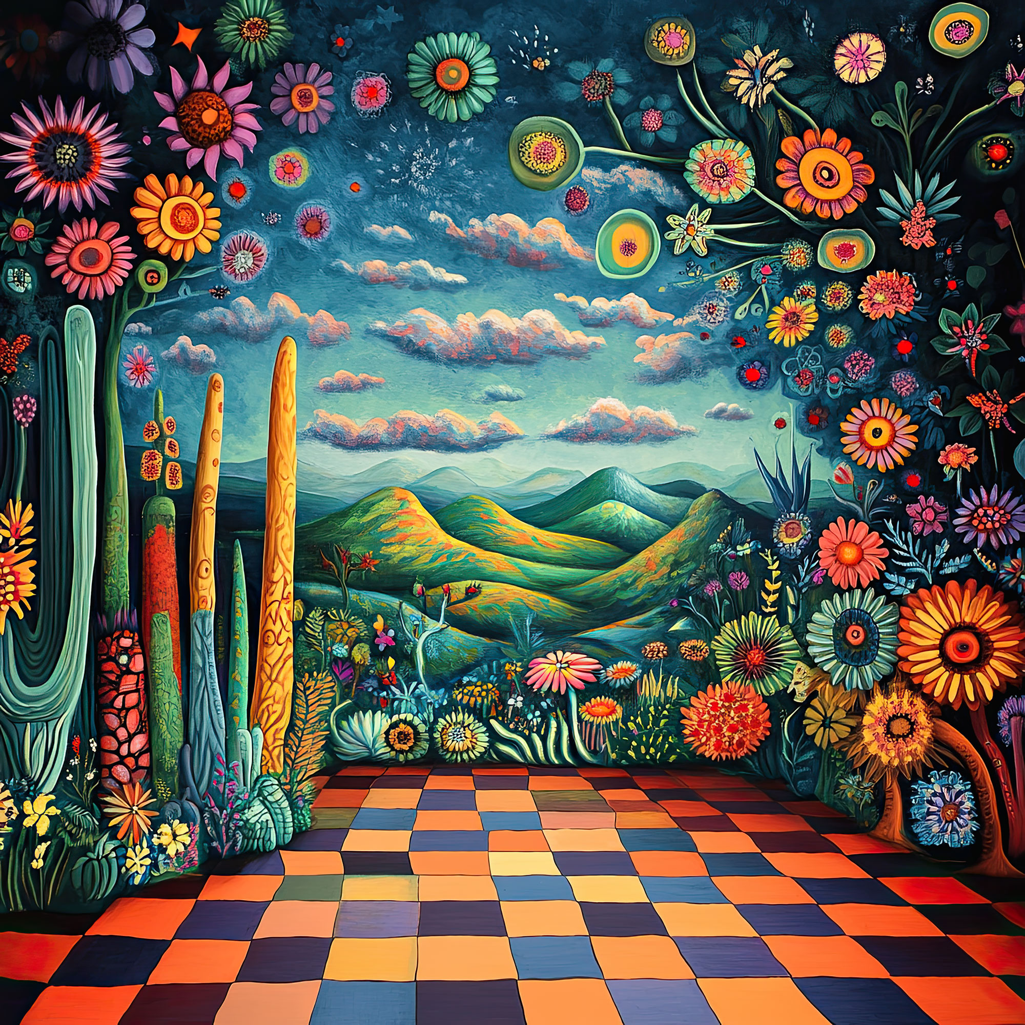 Preview for Surreal-floral-landscape-art-whimsical-backdrop-background-3ea94