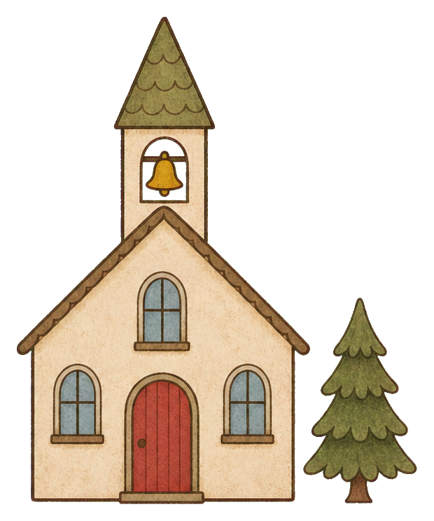 Preview for Cream Christmas Chapel Sticker