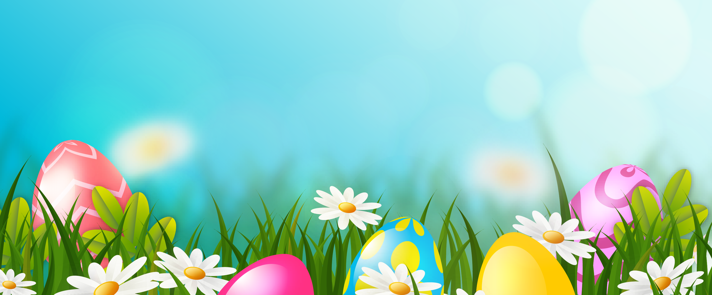 Preview for Easter-eggs-in-blooming-grass-easter-facebook-background-2d2f7