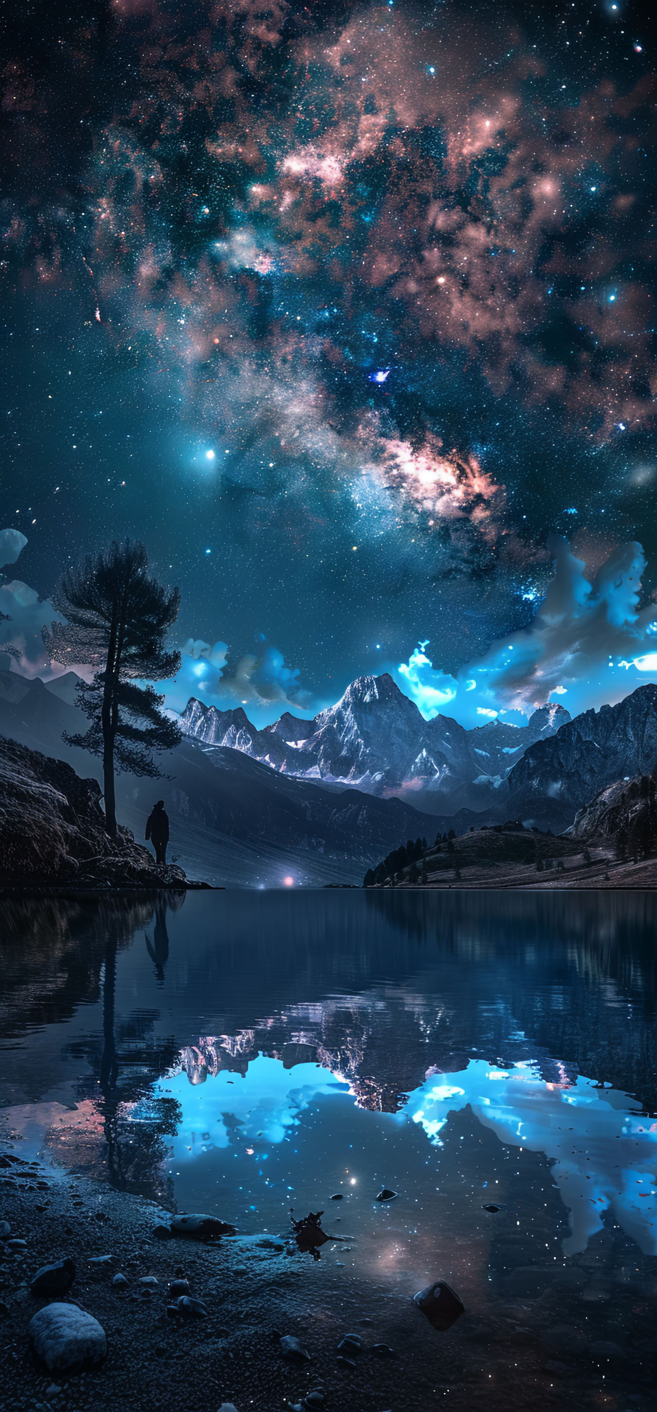 Preview for Night-sky-reflection-over-lake-astrophotography-phone-background-41d5f