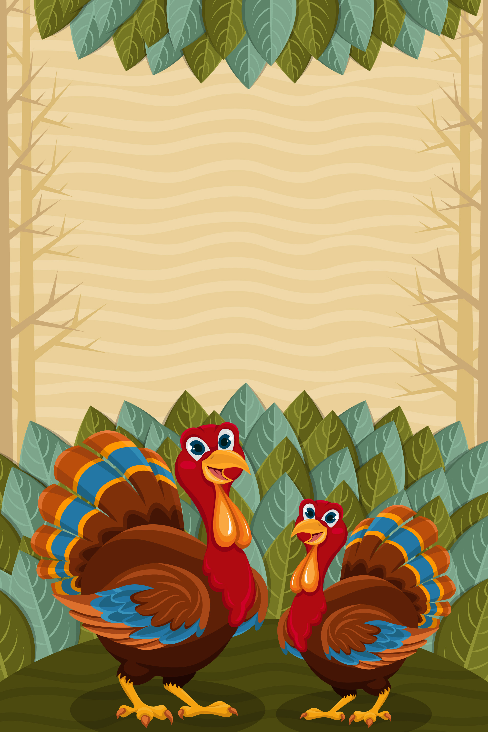 Preview for Thanksgiving-turkey-template-fall-background-14078