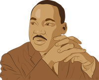 Illustration of Martin Luther King Jr. with his hand on his chin