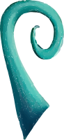 Turquoise swirl design element