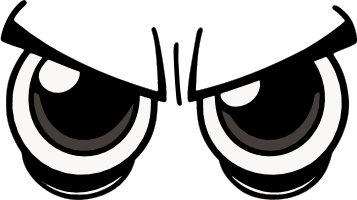 Angry cartoon eyes