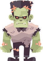 Pixel art depiction of Frankenstein's monster