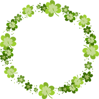 Clover leaves forming a circular frame