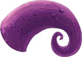A purple croissant with a swirled end