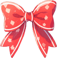 Red bow with white stars and accents