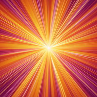 A radial gradient image with bright, colorful rays emanating from the center
