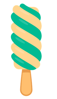 A cartoon-style illustration of a pistachio ice cream bar