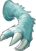Illustration of a monster's claw with sharp talons