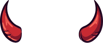 Red devil horns on a black background