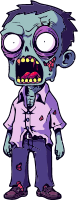 Cartoon zombie with a shocked expression