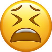 Distraught emoji face