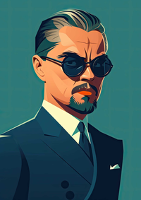 Illustration of a man in a suit with sunglasses