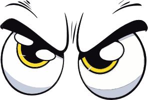 Cartoon eyes with a sly and playful expression