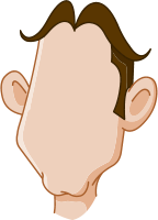 Faceless man with brown hair