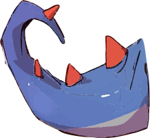 Cartoon jaw with red spikes