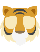 Pixelated tiger face