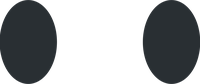 Two dark gray circles on a white background