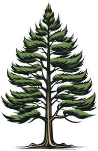 Illustration of a tall evergreen tree