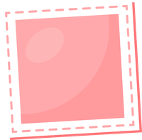Pink square with white border graphic