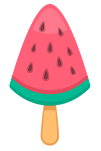 Cartoon watermelon popsicle on a stick