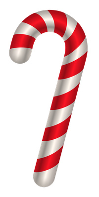 Red and white striped candy cane