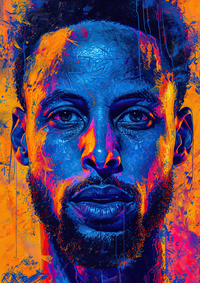 Colorful abstract portrait of Chadwick Boseman