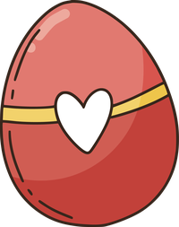 Red egg with a white heart