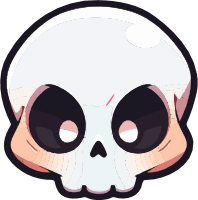 Cartoon skull with large eyes