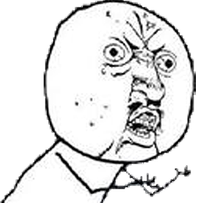 A black and white cartoon of a man with a shocked and yelling face.