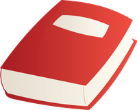 Red book with a white label